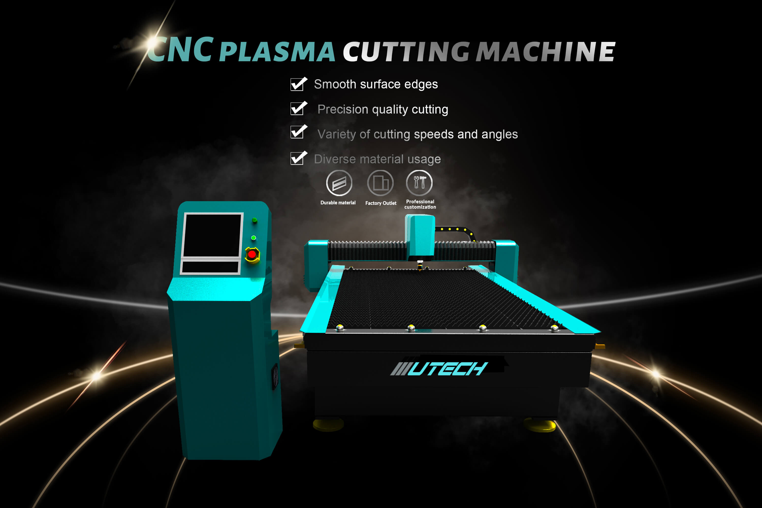 Cnc Plasma Cutting Machine with Round Rotary Processing